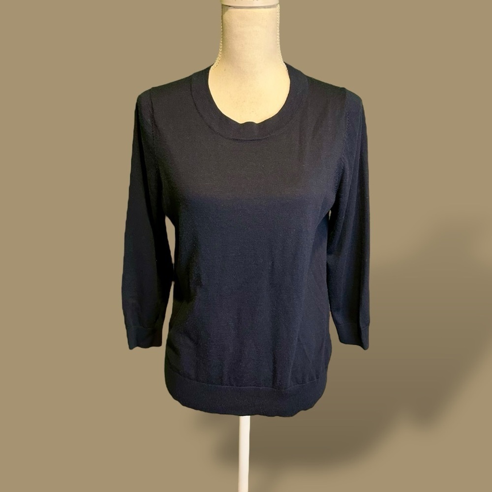 Boden Navy Blue 100% Wool Crewneck Pullover Sweater Size 10